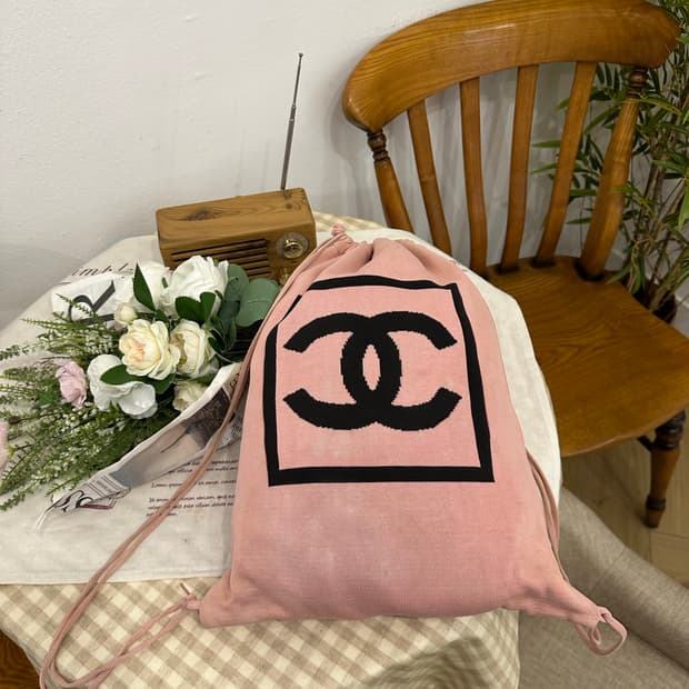 [정품] 샤넬 니트 드로우스트링 백팩