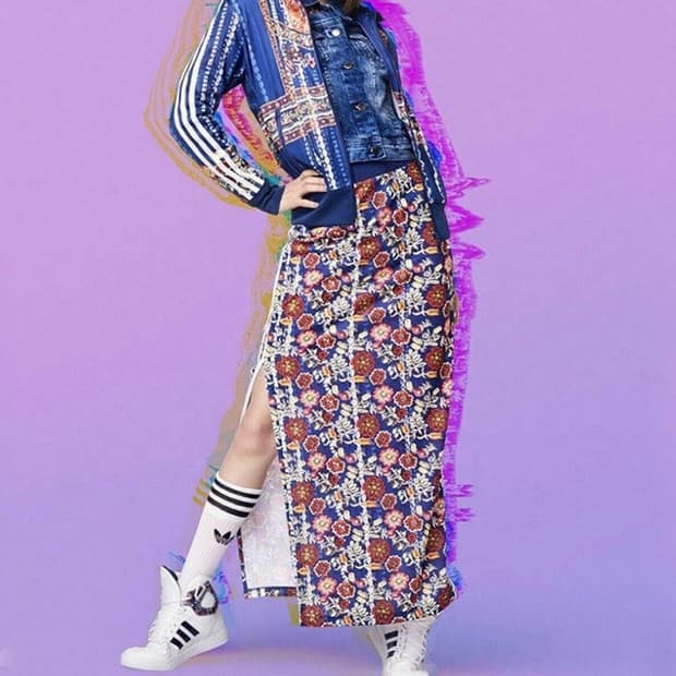 Adidas original 플라워 맥시스커트