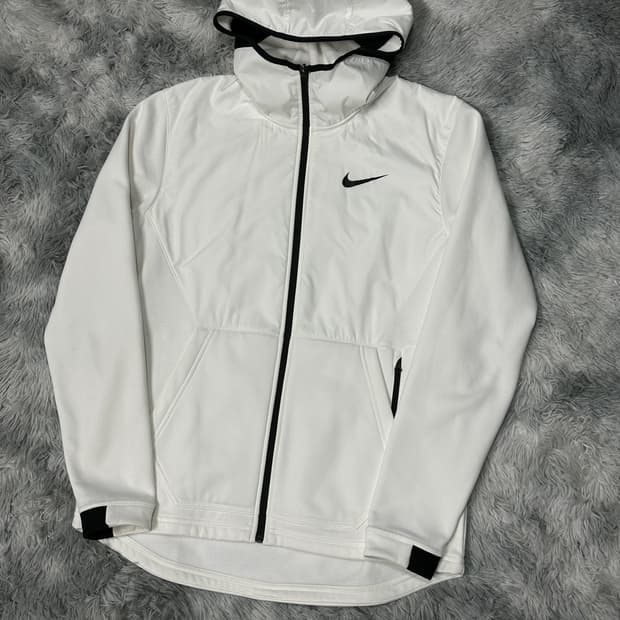 나이키 드라이핏 화이트 후드집업 자켓 XL