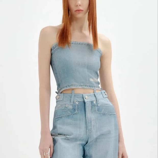 yuse 유즈 데님 탑