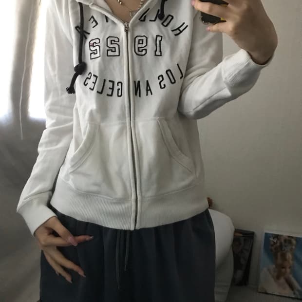 홀리스터 화이트 후드집업