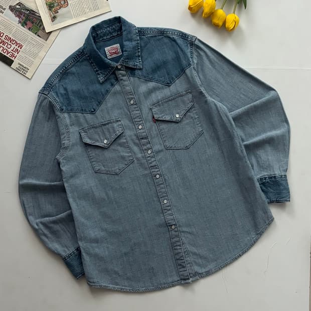 Levi's 리바이스 데님 투톤 웨스턴 셔츠