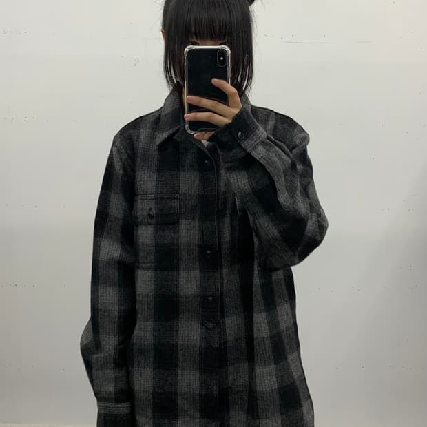 베이프 체크 플란넬 셔츠