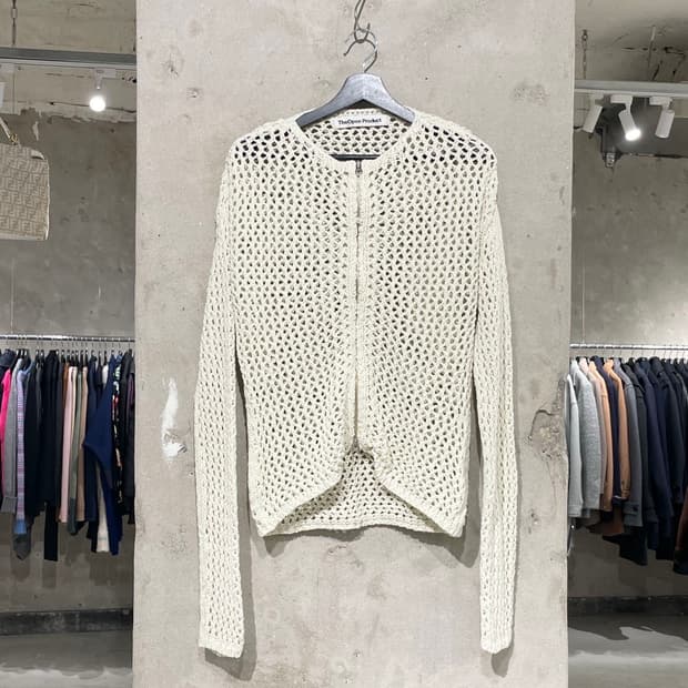 더 오픈 프로덕트 아이보리 크로셰 투 웨이 집업 가디건