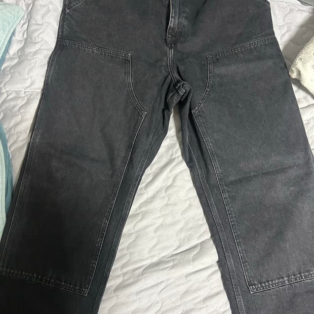 칼하트 윕 더블니 스미스 데님 워시드 블랙 32