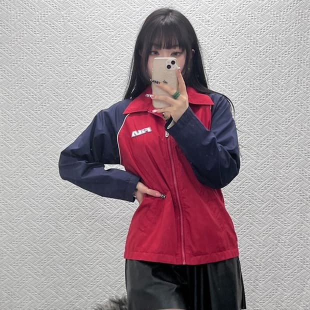 휠라 올드스쿨 스윙톱 레트로 00's 키치 바람막이 자켓 M C10500