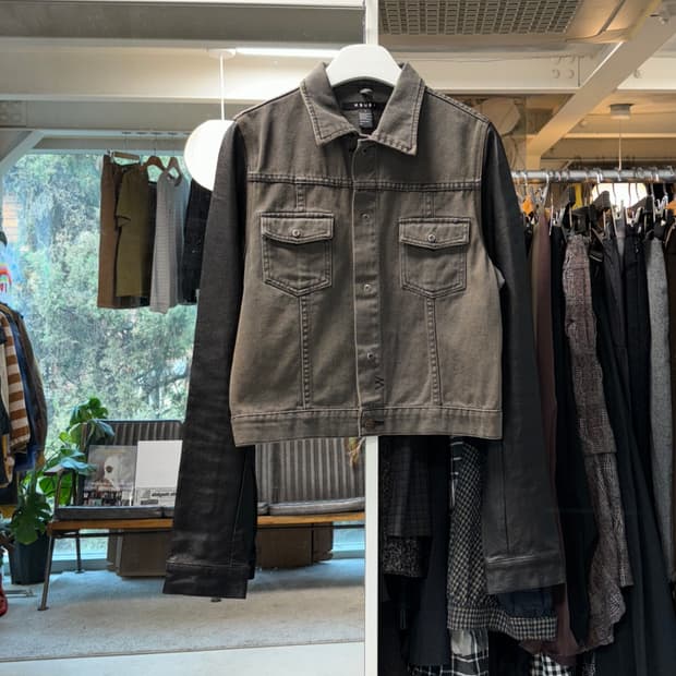 Ksubi 레더 슬리브 데님 자켓