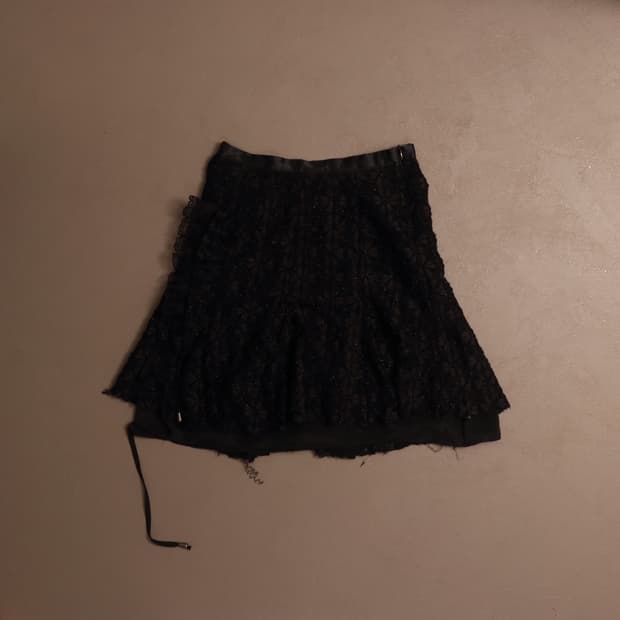 일본빈티지 그물 망사 글리터 스커트 페어리 A864