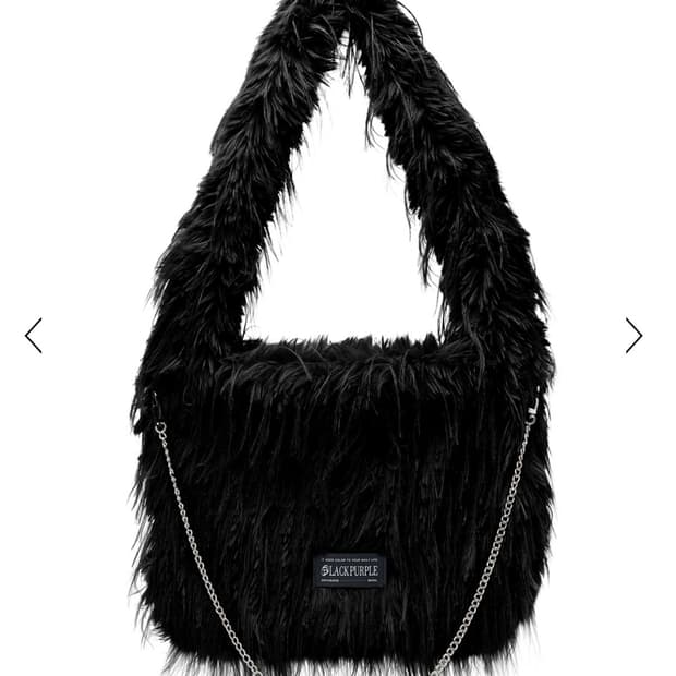 블랙퍼플 퍼가방