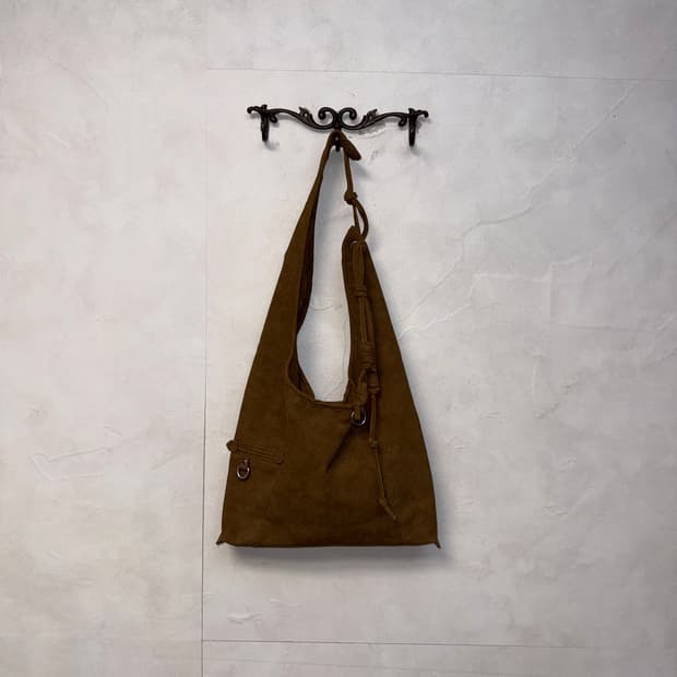 Brown knotted strap shoulder bag