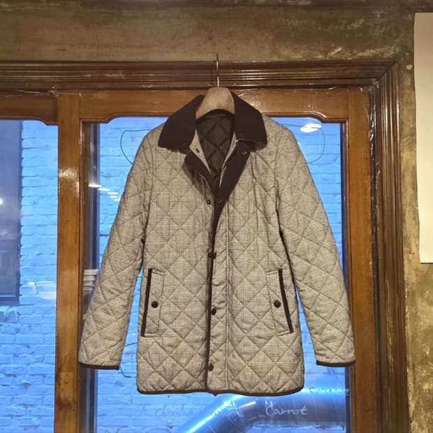 맨온더분 트위드퀼팅자켓