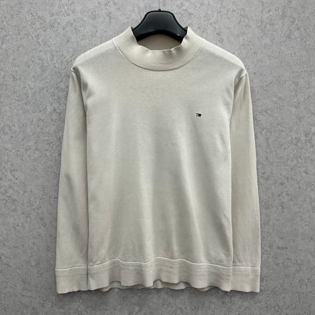 100 타미힐피거 남자 반폴라 니트