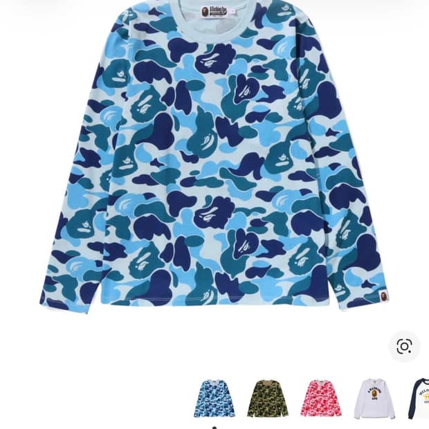 베이프 abc 카모 롱슬리브 blue