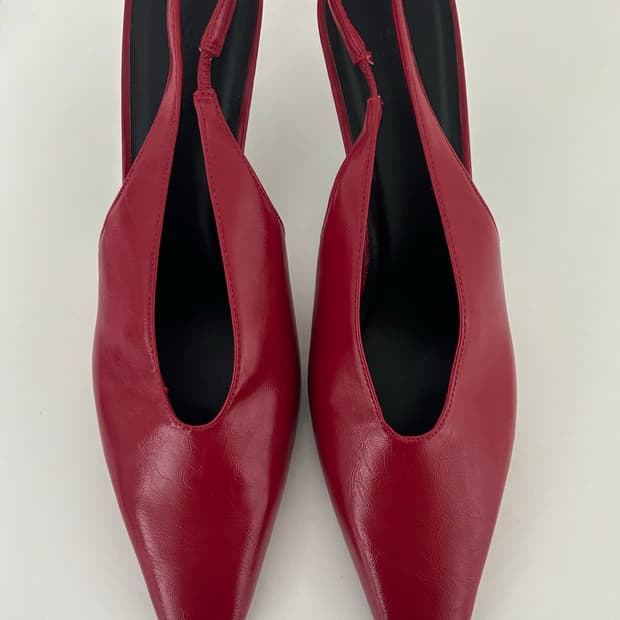 H&M 힐 슬링백 슈즈 브라이트 레드