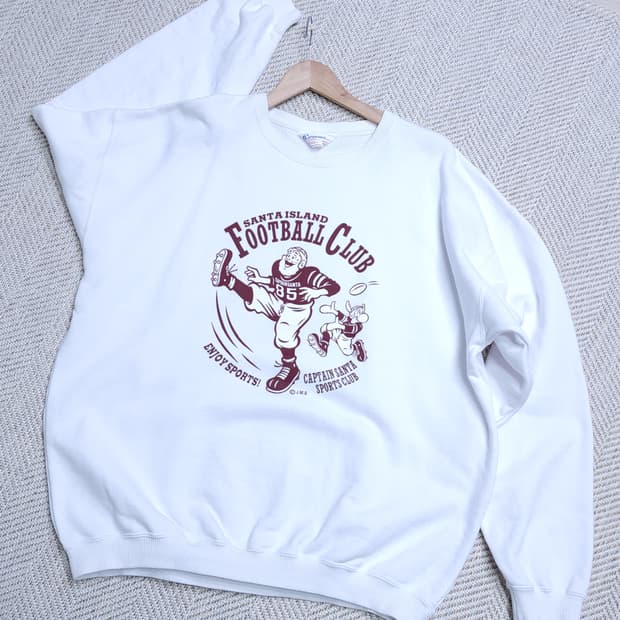 캡틴산타 XL 화이트 맨투맨 