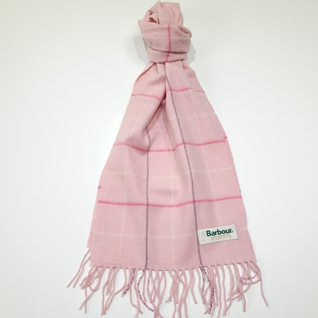 MX648 바버 90s 스코틀랜드판 램스울 윈도우페인 핑크 머플러 목도