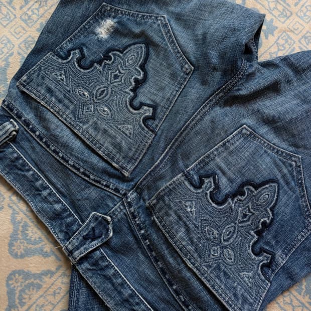 ann denim stitch detail jeans