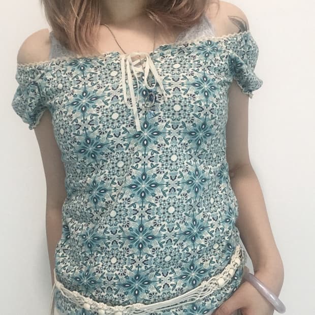 jpn vintage fairy oriental lace blouse