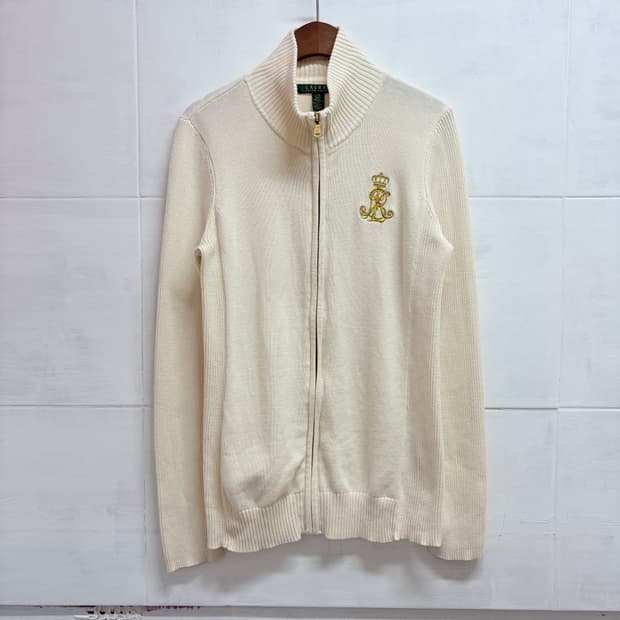 LAUREN RALPH LAUREN 랄프로렌 코튼 니트 집업 라지 L 