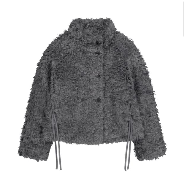 코이세이오 헤어리 퍼 재킷 다크 그레이