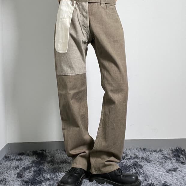 jpn vtg 빈티지 패치워크 릴리즈 코튼 팬츠 L