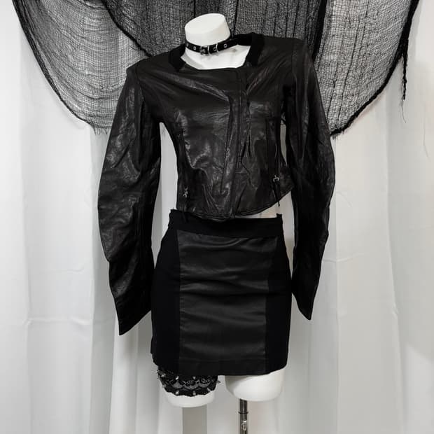 leather detail jacket