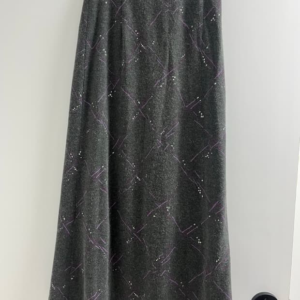 보랏빛 체크 포인트 빈티지 스커트