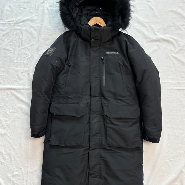 머렐 남성 덕다운 롱패딩 블랙