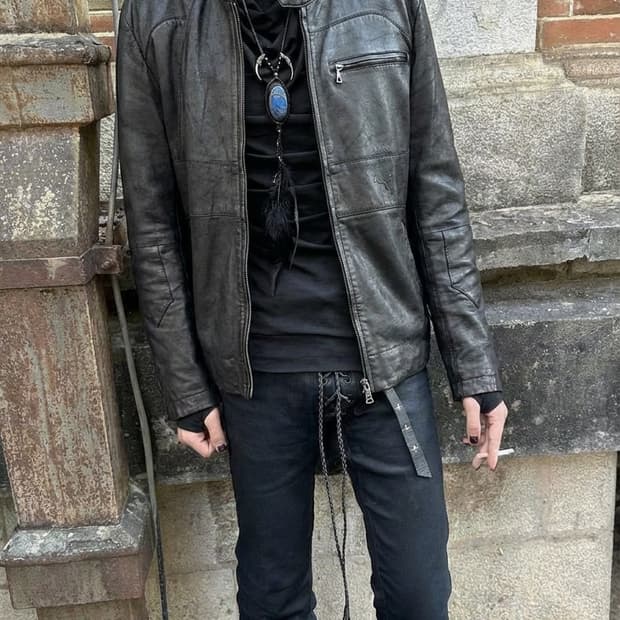 DUCATI x PUMA 소가죽 싱글바이커자켓