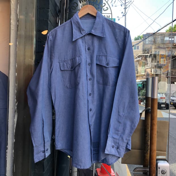 90s USN Chambray Shirt-M
