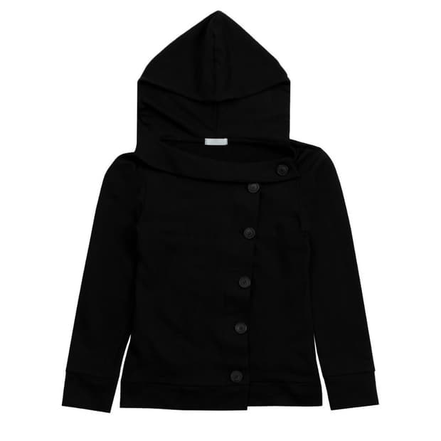 오스하이 Spring-Neck Button Hood Black