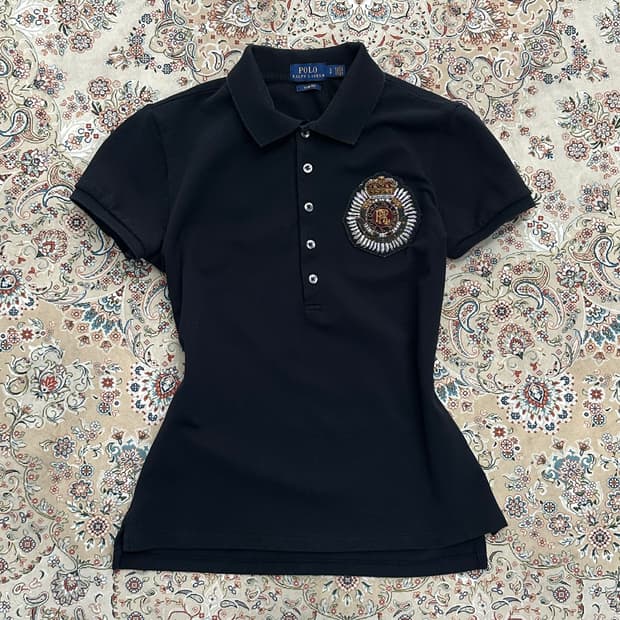 폴로 랄프로렌 블랙 슬림핏 빅로고 카라티 