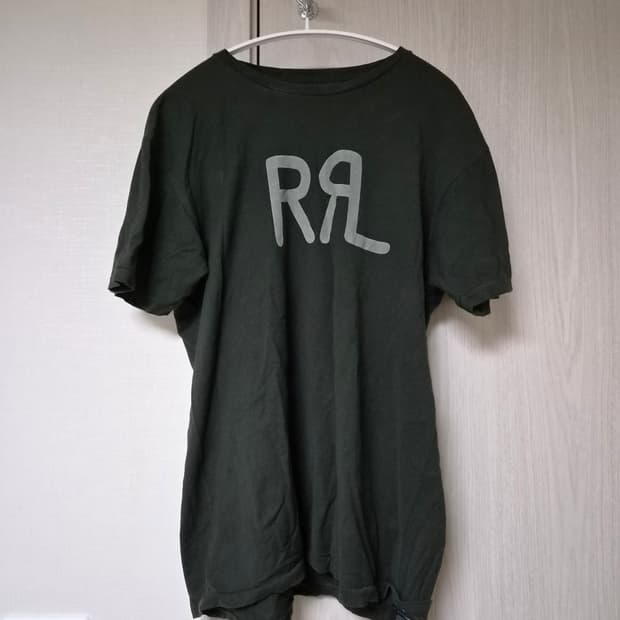 더블알엘 rrl 렌치 로고 블랙 티