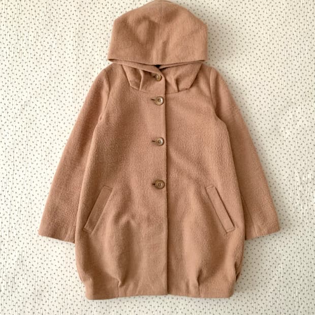 부클 벌룬 후드 코트