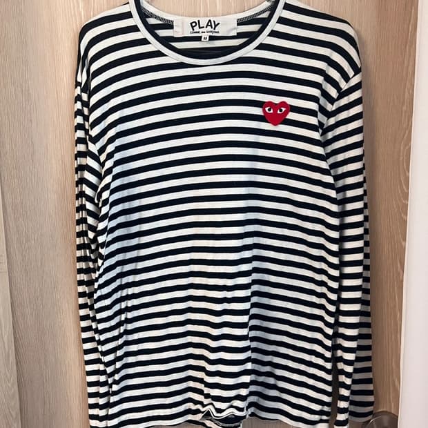 꼼데가르송 스트라이프 롱슬리브 블랙