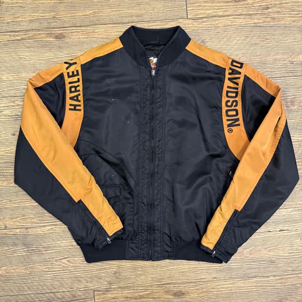 할리데이비슨 배색 라이더 봄버자켓