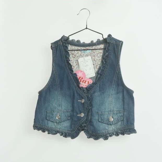 (새상품 Ray 프릴데님베스트