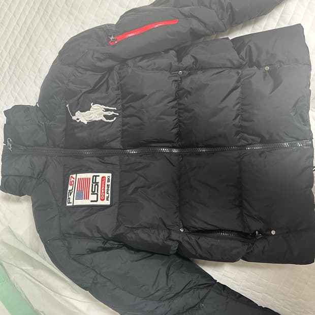 폴로 빅포니 패딩 블랙 실제 사이즈 S~M