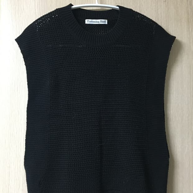 트리밍버드 여름 니트 조끼 블랙 