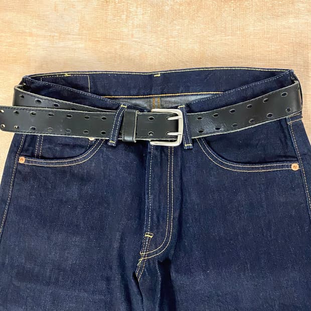 VTG leather double belt 미국 빈티지 더블 벨트