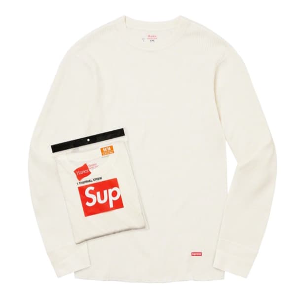 (L) 슈프림 헤인즈 써멀티 와플티