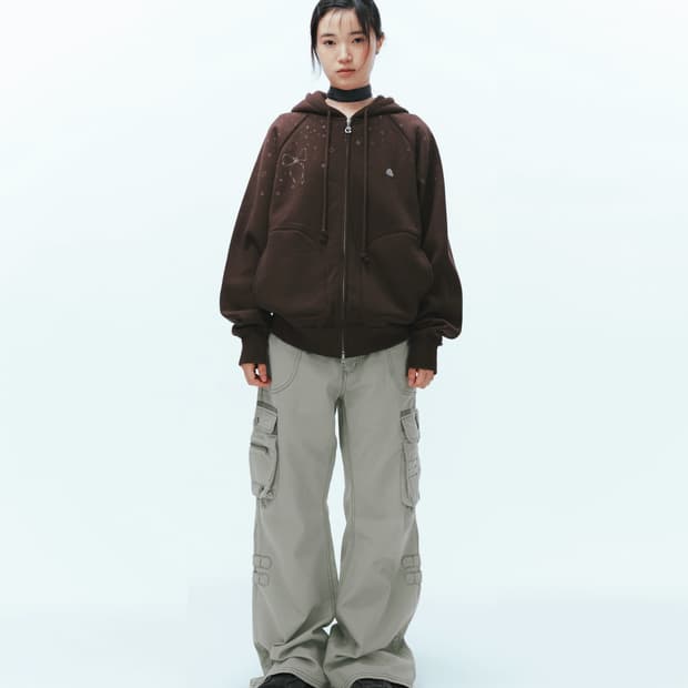 코이세이오 TWINKLE HOOD ZIP-UP DARK BROWN