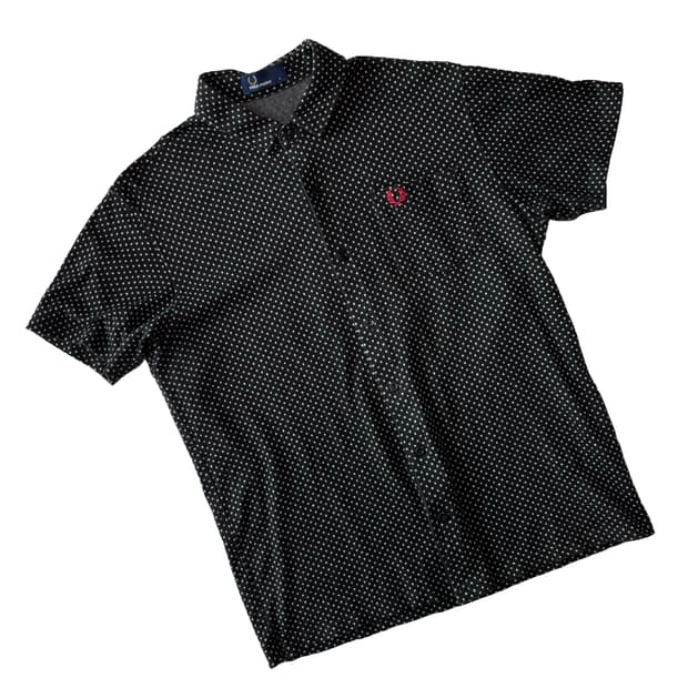 프레드 페리 도트 자수 반팔 셔츠