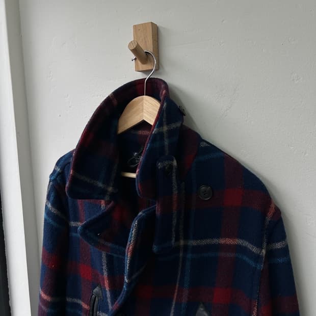 16004 - 폴로 랄프로렌 브레스티드 체크 울 코트 (울 80%)