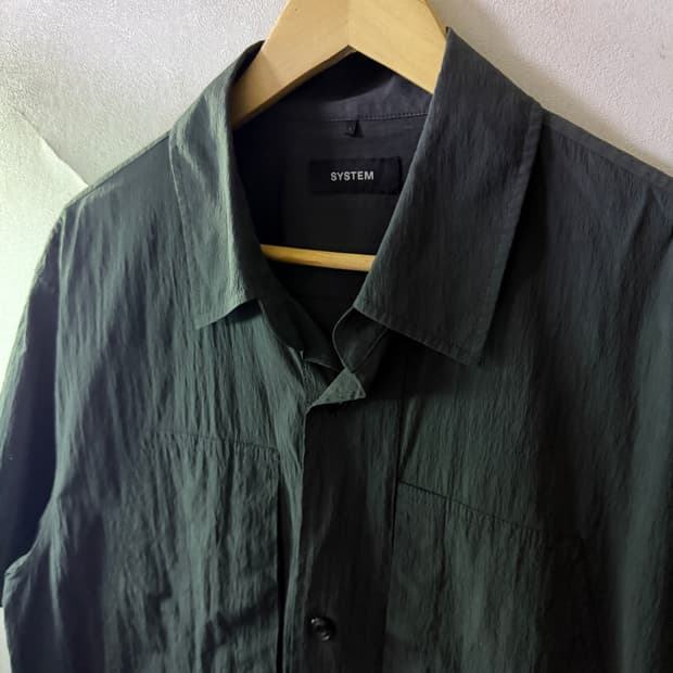 시스템옴므 남성 포켓 나일론 반팔셔츠 오버핏 100 