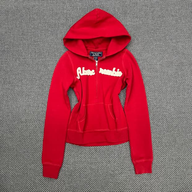 착샷O 아베크롬비 레드 반집업 후드
