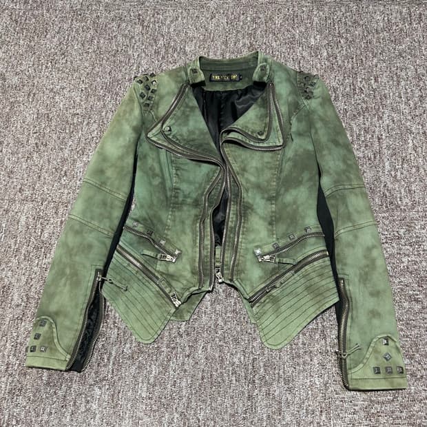 M) 스터드 라이더 지퍼 디테일 자켓 락 펑크