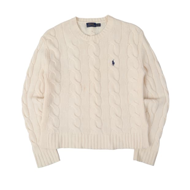 폴로 랄프로렌 아이보리 울 캐시미어 니트 스웨터