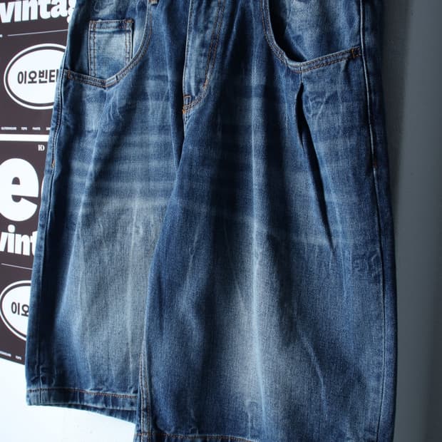 (M-L) 밀로 아카이브 반바지 팬츠 버뮤다 데님 청 워싱-P10496