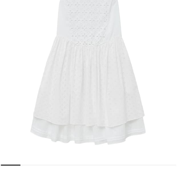 (무료배송) 클로르 BIG EYELET GATHER DRESS WHITE